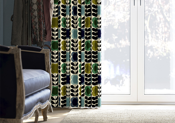 Orla Kiely Spot Flower Stem, Blue & Green - Made to Measure Curtains - Image 5